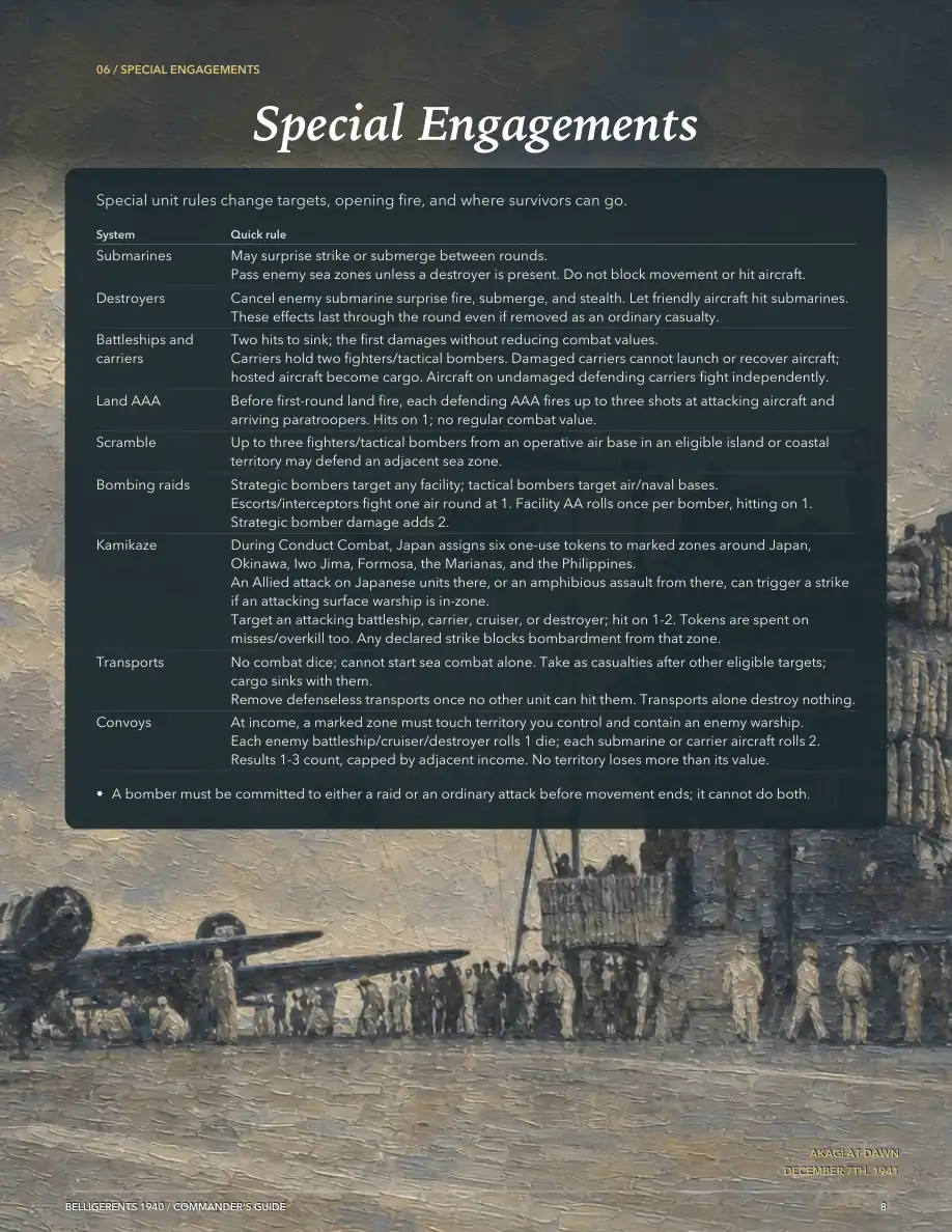 Commander’s Guide: Special Engagements