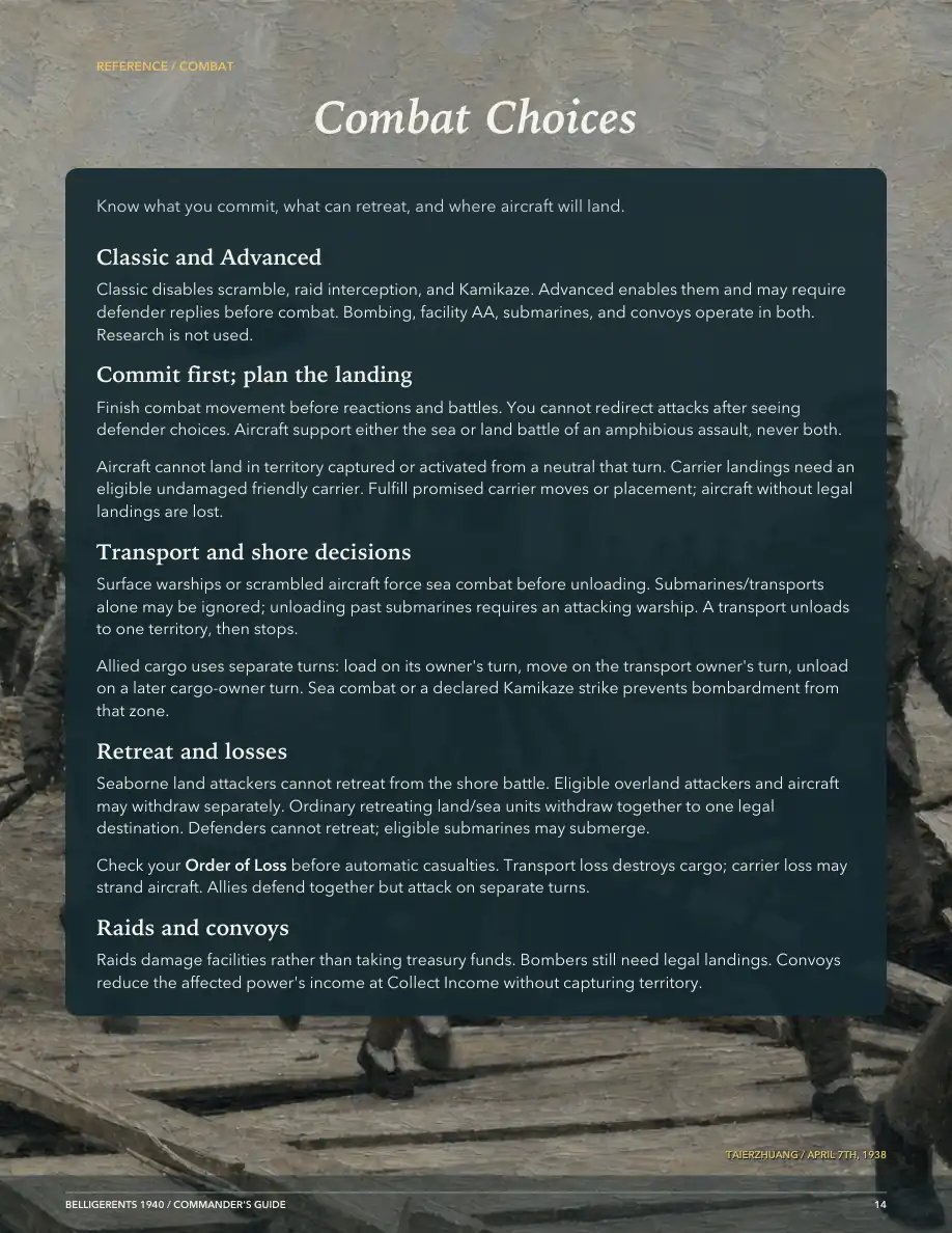 Commander’s Guide: Combat Choices